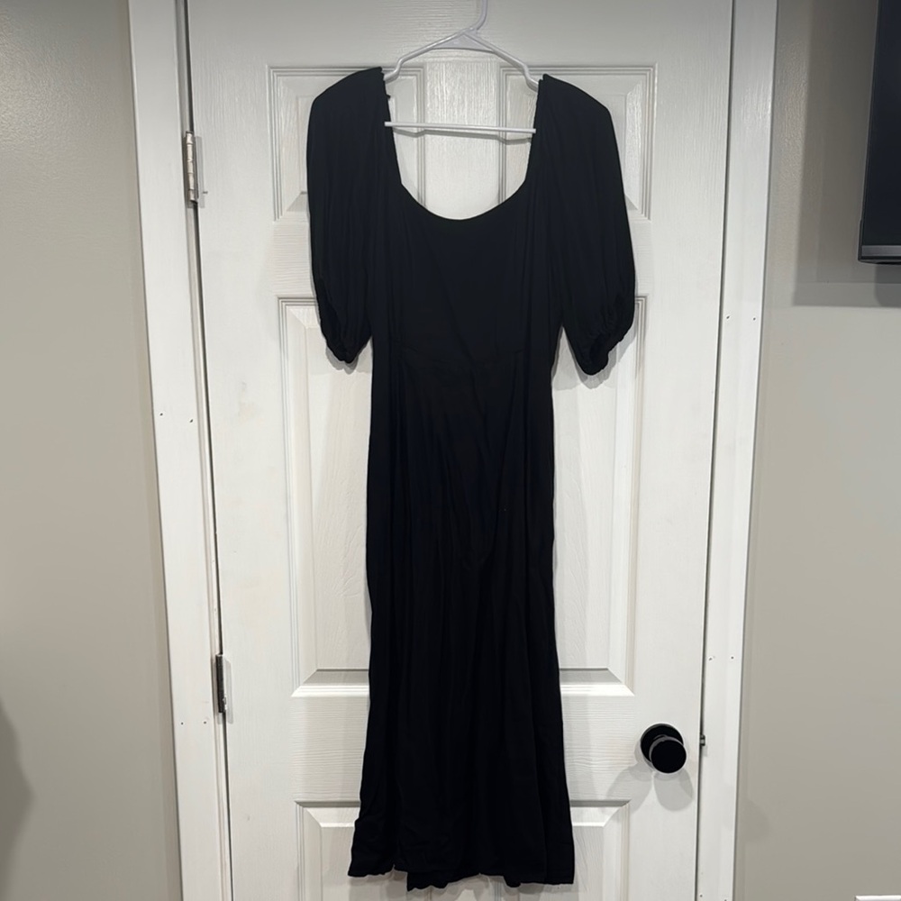 Old Navy Women’s Black Puff Sleeve Sheath Dress Size Medium